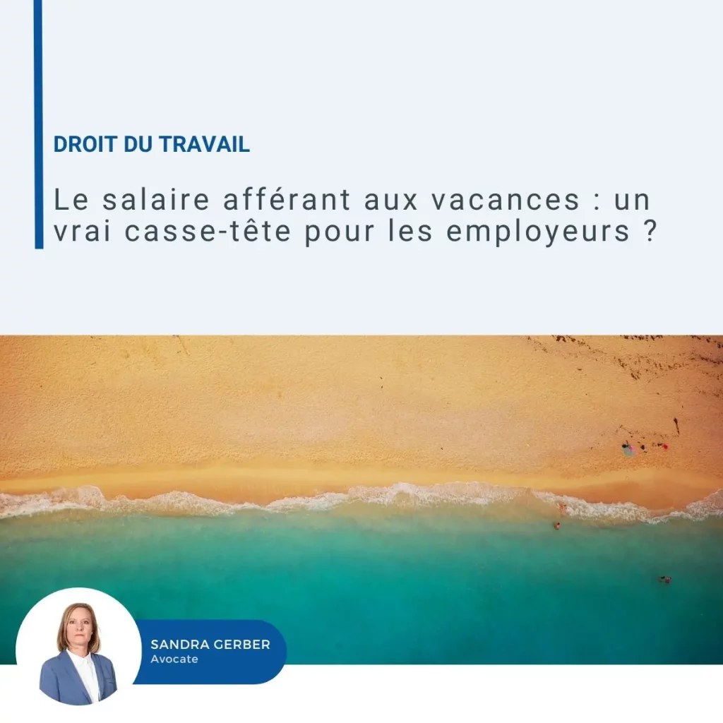 Visuel sur le salaire afférent aux vacances en droit du travail