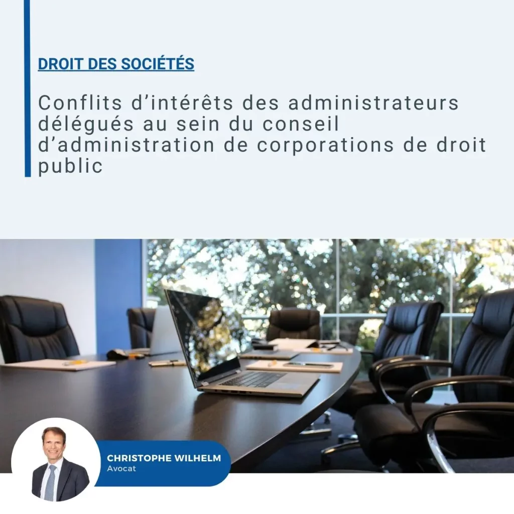 Visuel sur les conflits d'intérêts des administrateurs délégués