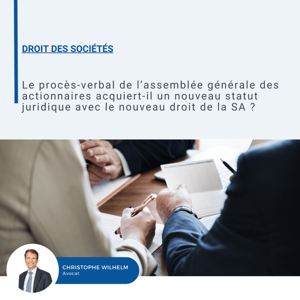 Visuel sur le procès-verbal de l'assemblée générale