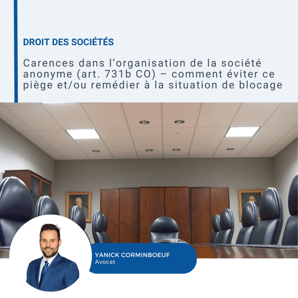 Carences dans l’organisation de la société anonyme