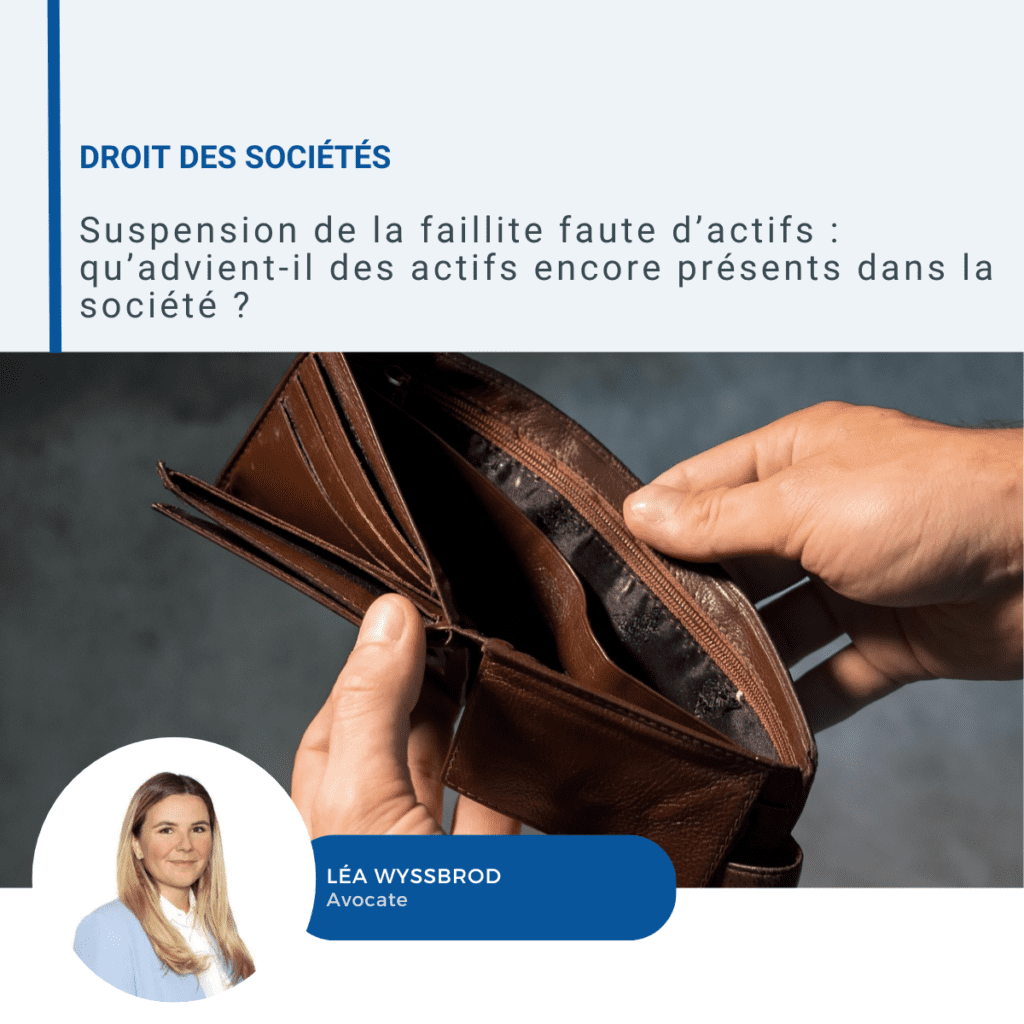 Visuel d?article sur la suspension de la faillite faute d?actifs