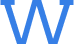 Monogramme W bleu sur fond noir