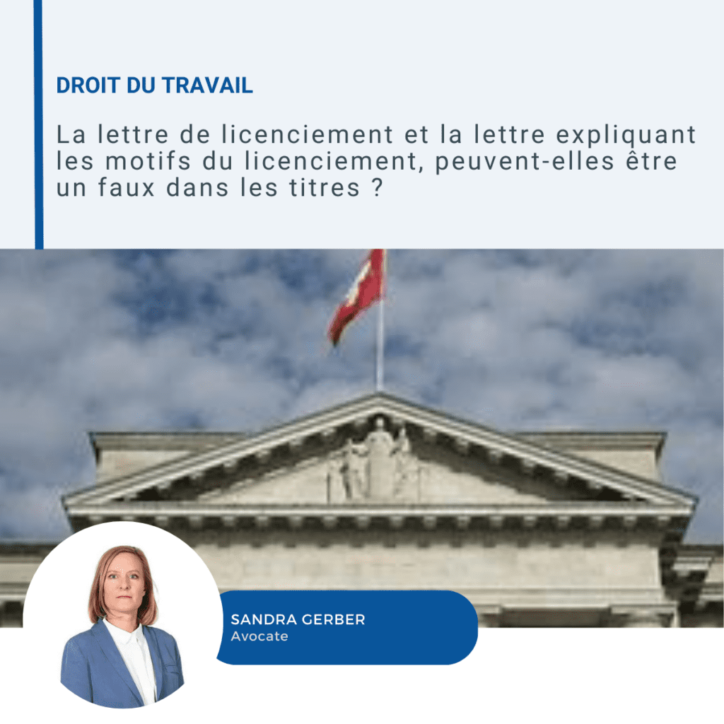 Visuel LinkedIn sur la lettre de licenciement et le faux dans les titres
