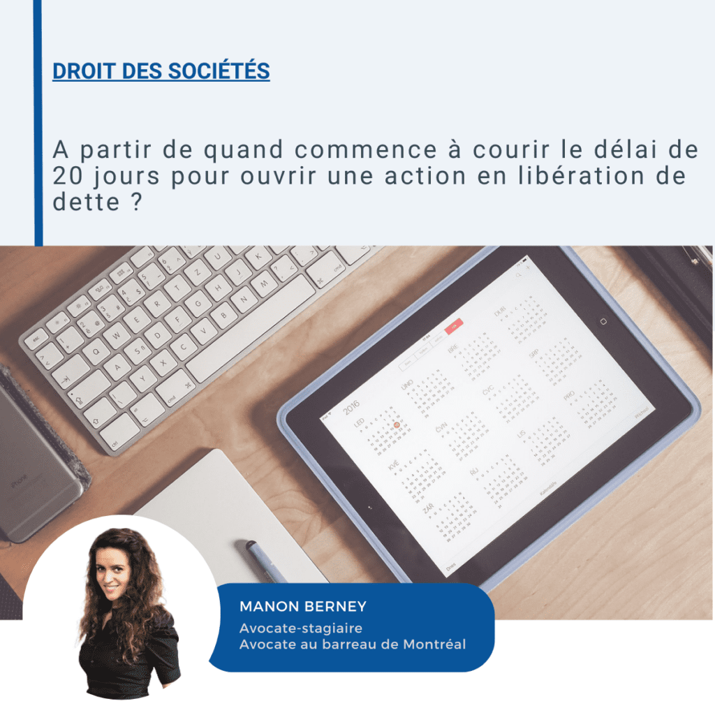 Visuel LinkedIn sur le délai pour ouvrir une action en libération de dette