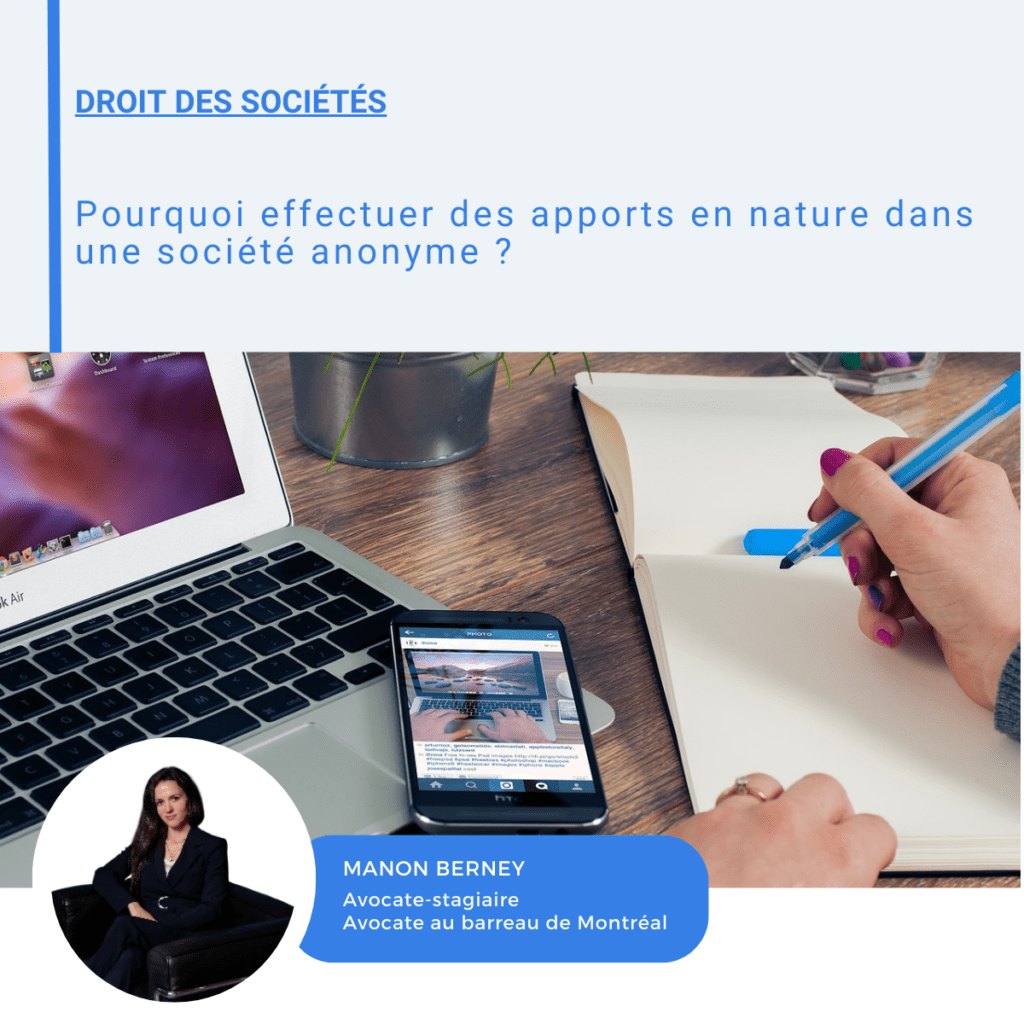 Visuel LinkedIn sur les apports en nature dans une société anonyme