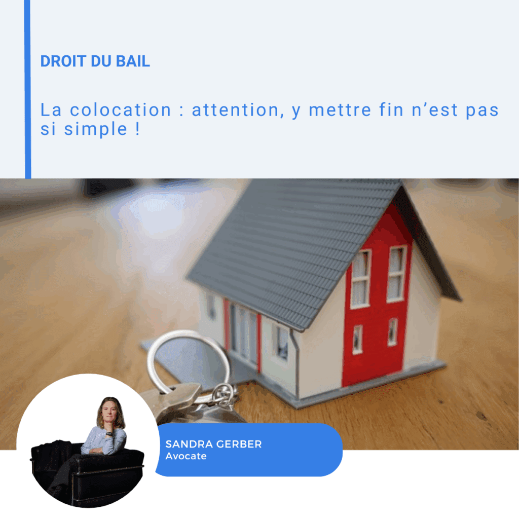 Visuel LinkedIn sur la fin d'une colocation en droit du bail