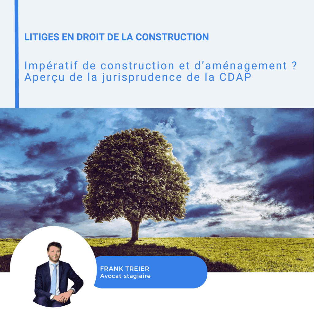 Visuel LinkedIn sur l'impératif de construction et d'aménagement selon la CDAP