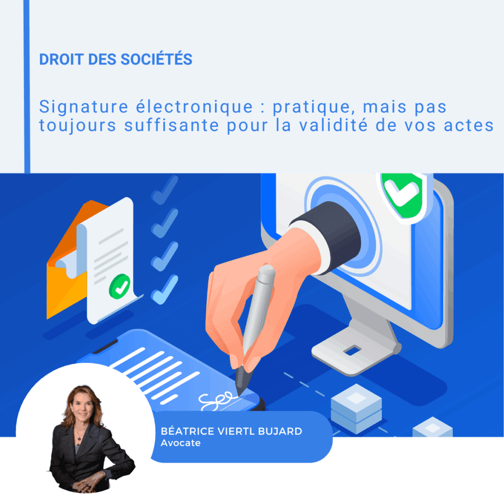 Visuel LinkedIn sur la validité de la signature électronique
