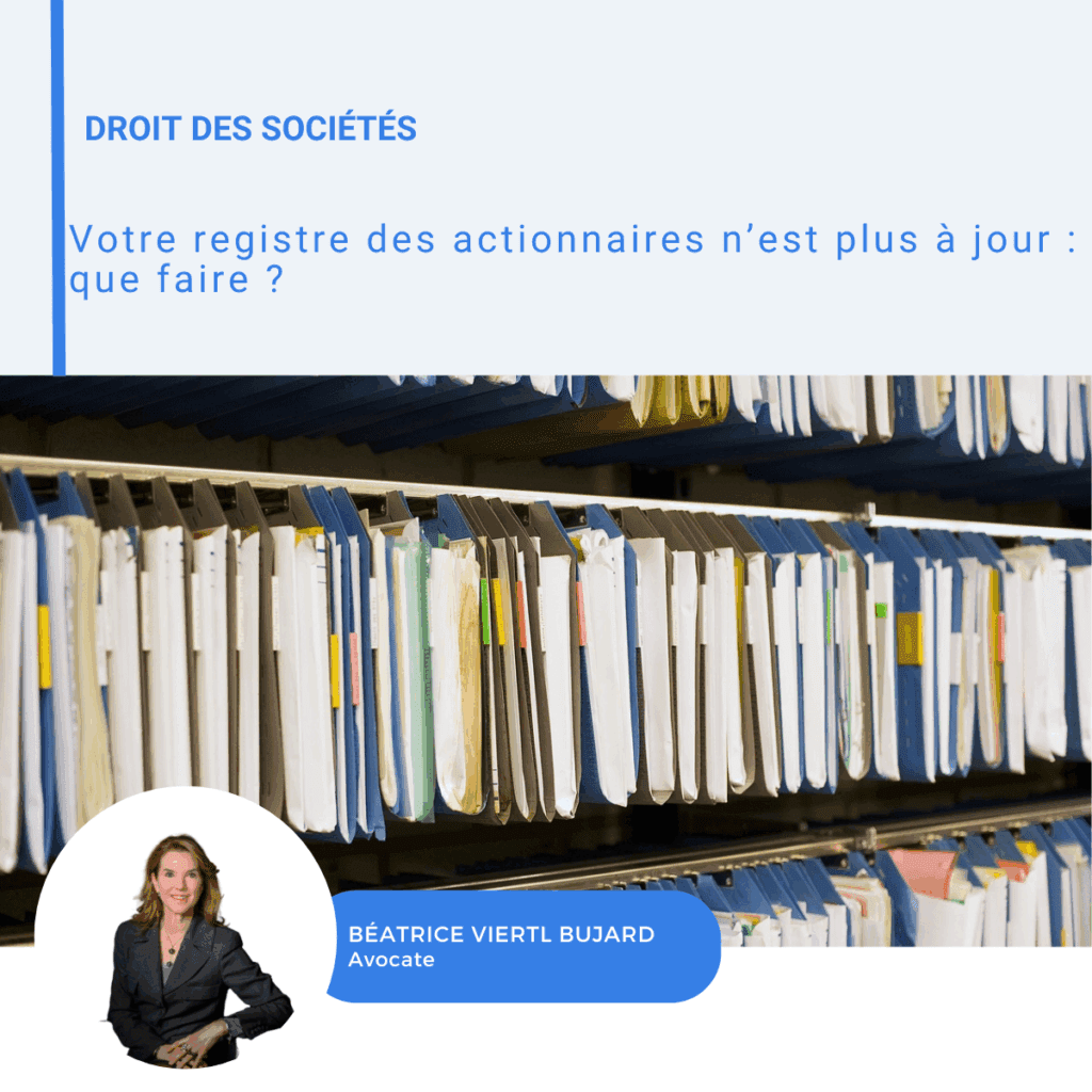 Visuel LinkedIn sur le registre des actionnaires non tenu à jour
