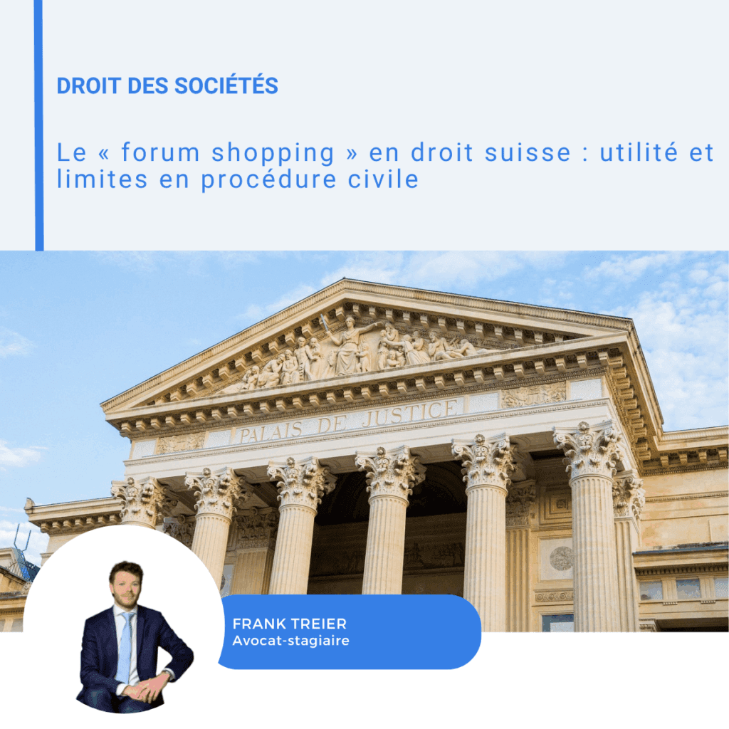 Visuel LinkedIn sur le forum shopping en procédure civile suisse
