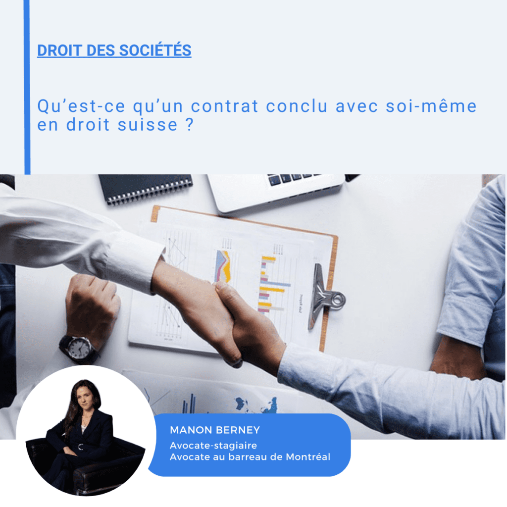 Visuel LinkedIn sur le contrat conclu avec soi-même en droit suisse
