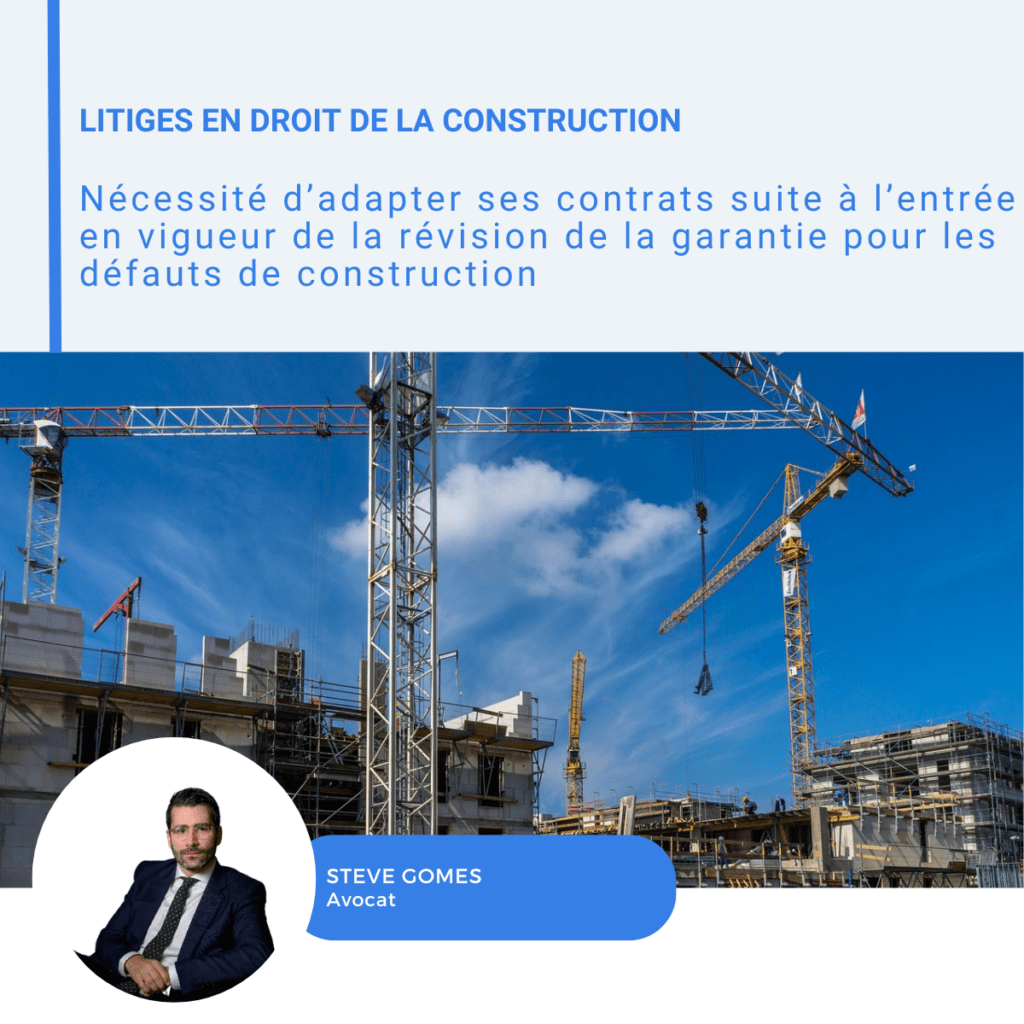 Visuel LinkedIn sur la garantie des défauts de construction