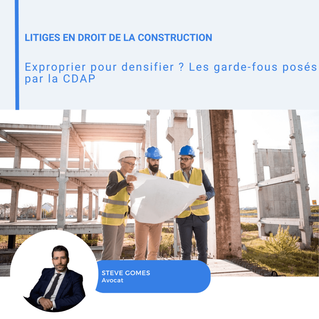 Visuel LinkedIn sur l'expropriation pour densifier et les garde-fous de la CDAP