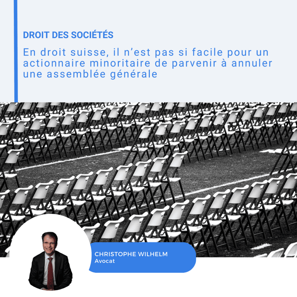 Visuel LinkedIn sur l'annulation d'une assemblée générale par un actionnaire minoritaire
