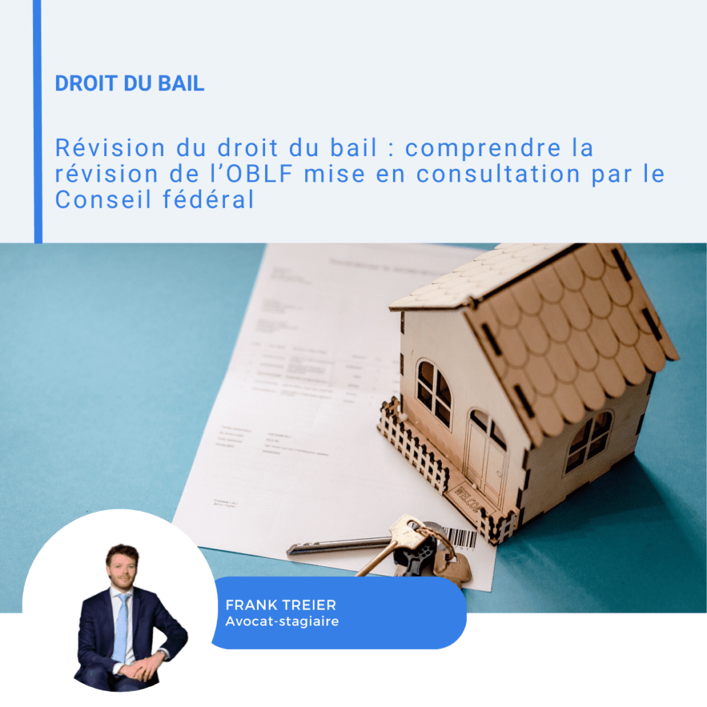 Visuel LinkedIn sur la révision de l'OBLF en droit du bail