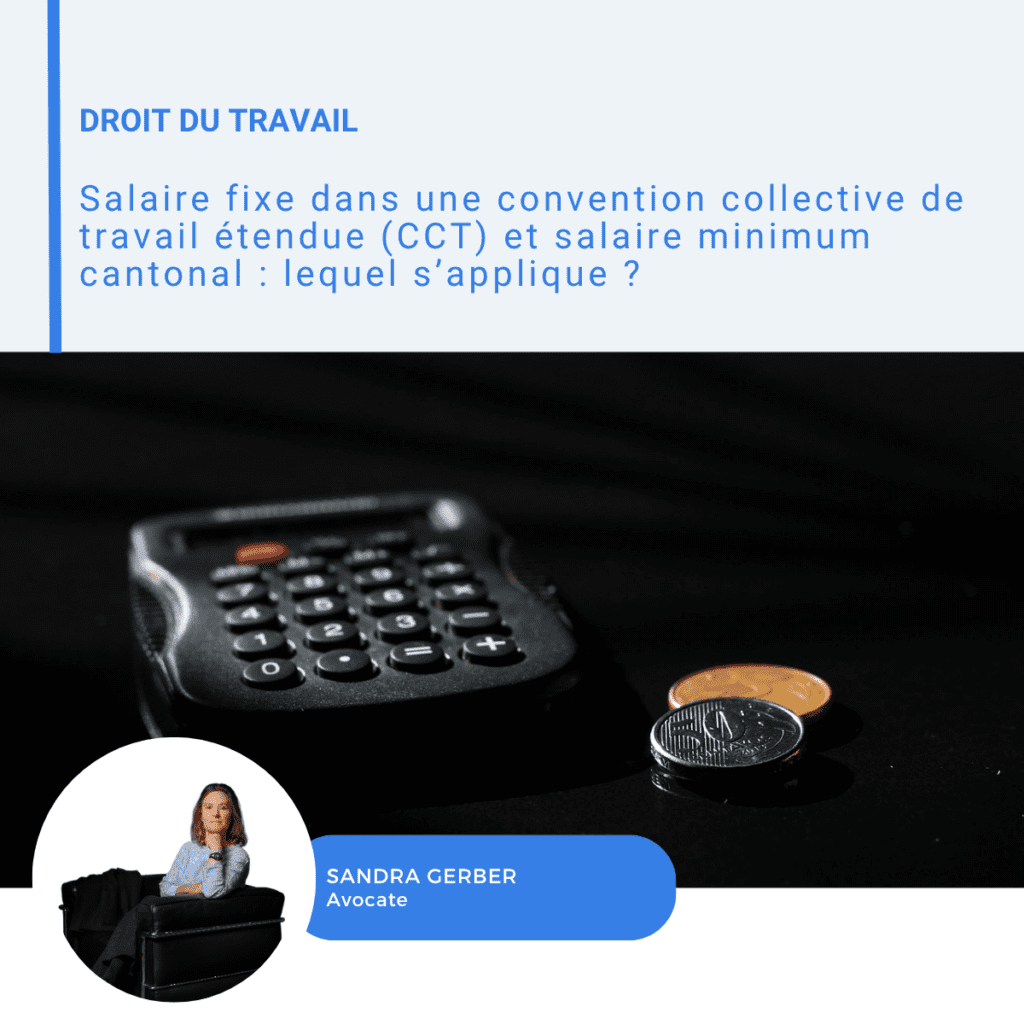 Visuel LinkedIn sur salaire fixe, CCT étendue et salaire minimum cantonal