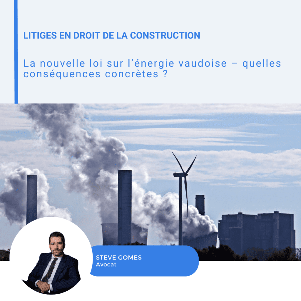 Visuel LinkedIn de Steve Gomes sur la nouvelle loi vaudoise sur l??nergie