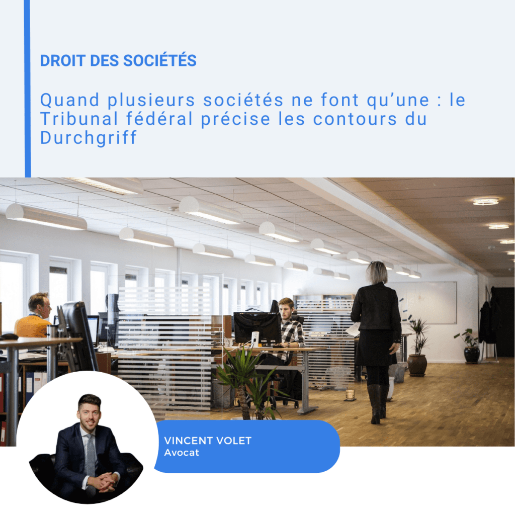Visuel LinkedIn sur le Durchgriff et l'unité économique entre plusieurs sociétés