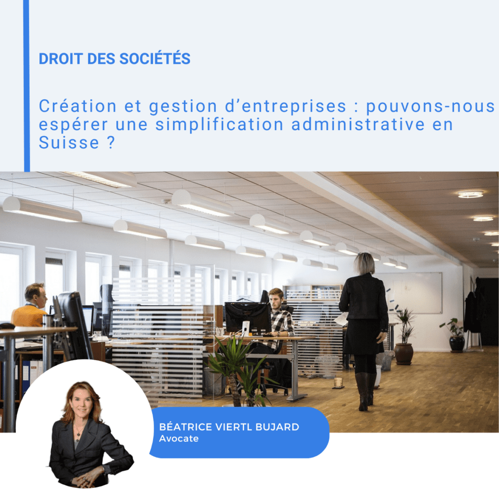 Visuel LinkedIn de B?atrice Viertl Bujard sur la simplification administrative des entreprises